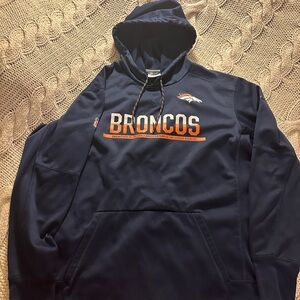 Nike On Field Therma Fit Pullover Hoodie Sweatshirt Denver Broncos Mens L Navy